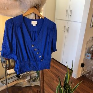 Maeve by Anthropology blue blouse
